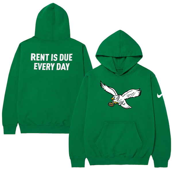 Men's Philadelphia Eagles Green Sideline Pullover Hoodie - Click Image to Close